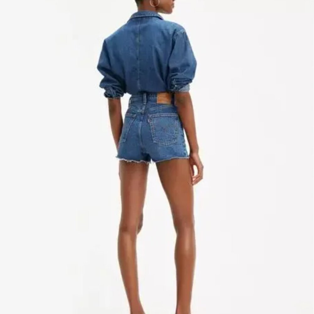 Levi Strauss | Ribcage Shorts | Size 25 | Blue Charleston Erosion Denim